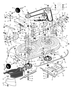 Mower Housing Diagram and Parts List for 425605X692A 2001 Briggs and Stratton Lawn Tractor